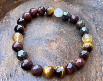 NEW Money Magick Bracelet | Poppy Jasper, Red Tiger Eye, Tiger Eye, Citrine, + Hematite | 8 mm | Spiritual Junkies | Yoga Mala