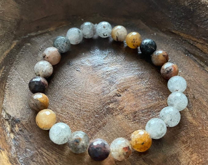 Rutile Quartz Bracelet | 8 mm | Spiritual Junkies | Yoga + Meditation | Stackable Mala Beads