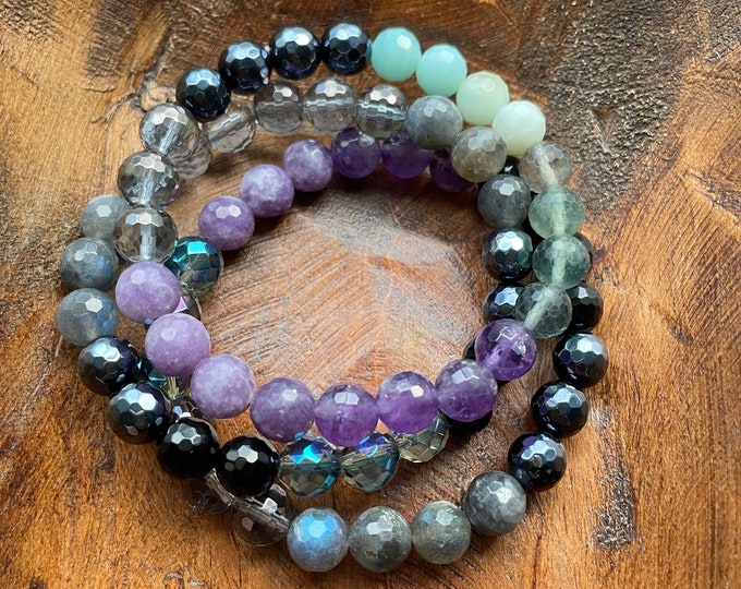 PTSD Relief Bracelet Stack | PTSD Relief, Keep Cool + Get Grounded | 8 mm | Spiritual Junkies