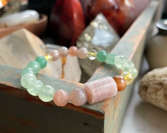 Bring Your Own Sunshine Bracelet | Sunstone, Citrine, Prehnite + Aventurine | 8 mm | Spiritual Junkies | Yoga + Meditation | Mala Beads