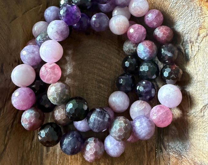 Chunky Radical Self Love 2025 Bracelet | African Ruby, Ruby, Garnet, Amethyst, Lepidolite + Kunzite | Valentines Day | Spiritual Junkies