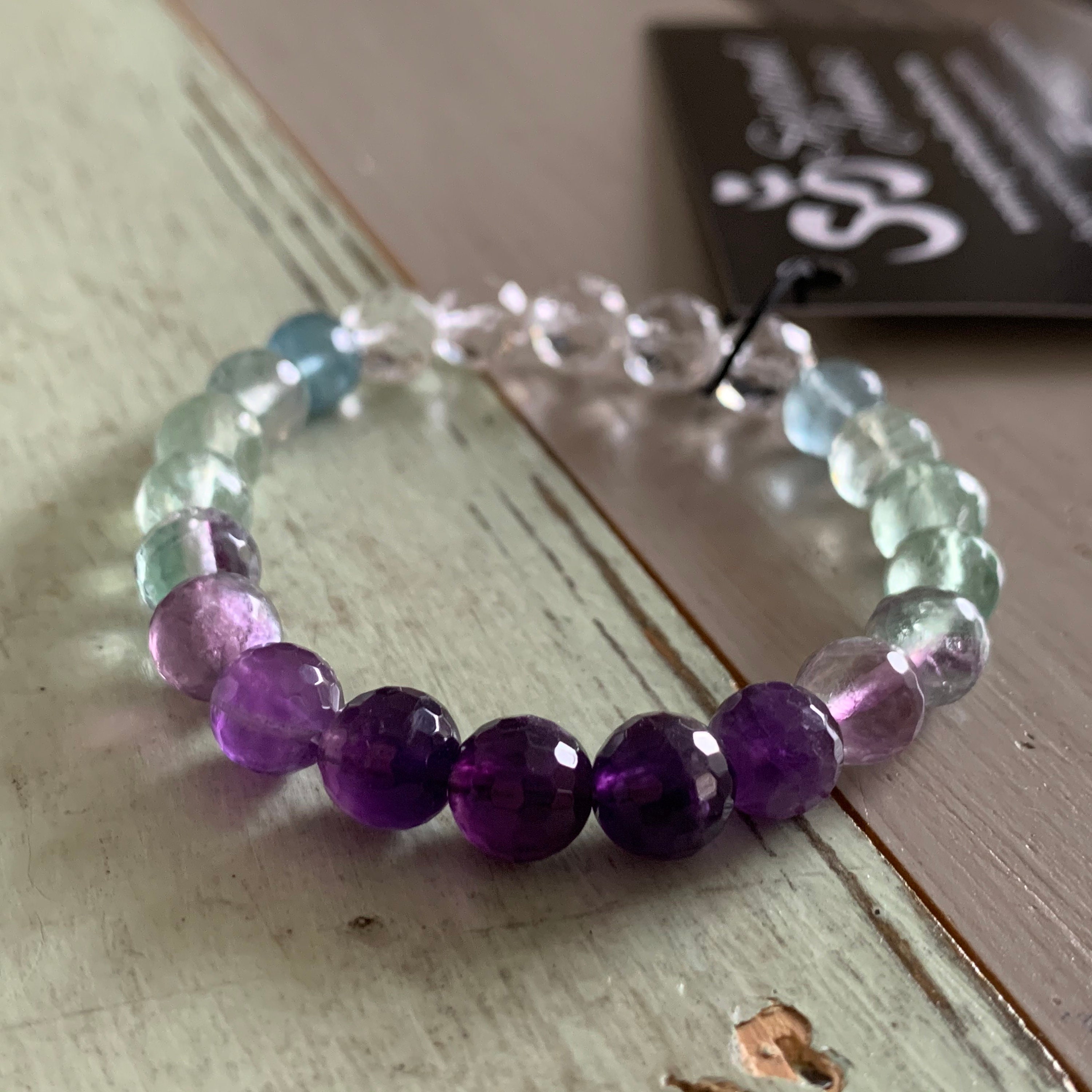 Amethyst Fluorite Quartz Bracelet Spiritual Junkies | Etsy