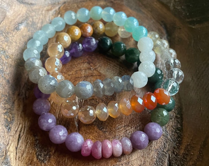 Sprinkle, Shine + Grow Bracelet Stack | 8 mm | Spiritual Junkies | Stackable Mala Bracelet | Yoga + Meditation