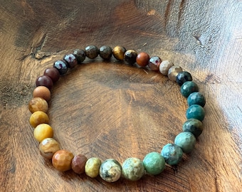 Mini Earthy You Are My Sunshine Bracelet | Rainbow Gemstones | 6 mm | Spiritual Junkies | Yoga + Meditation | Mala