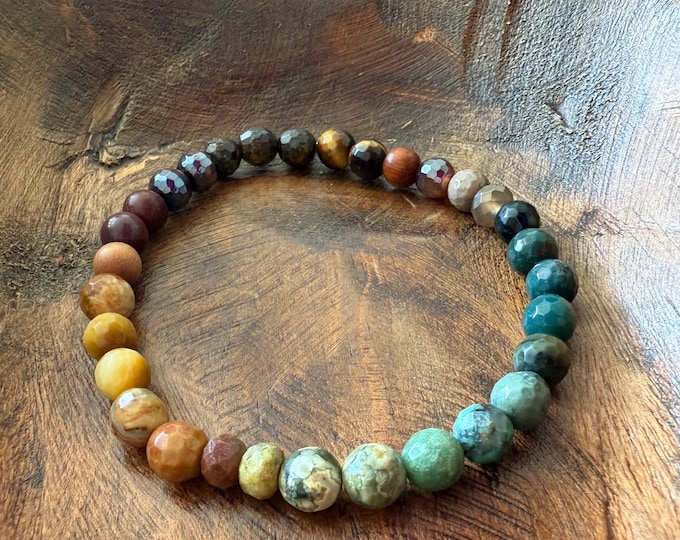 Mini Earthy You Are My Sunshine Bracelet | Rainbow Gemstones | 6 mm | Spiritual Junkies | Yoga + Meditation | Mala