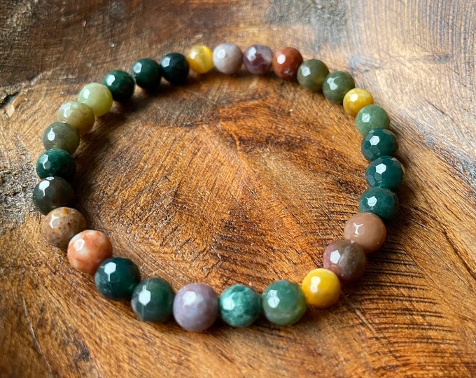 Mini Indian Agate + Golden Tiger Eye Bracelet | 6 mm | Spiritual Junkies | Yoga + Meditation | Stackable Mala Bracelet