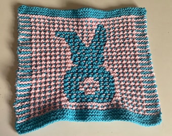 Mosaic Bunny Butt Dishcloth Knit Pattern