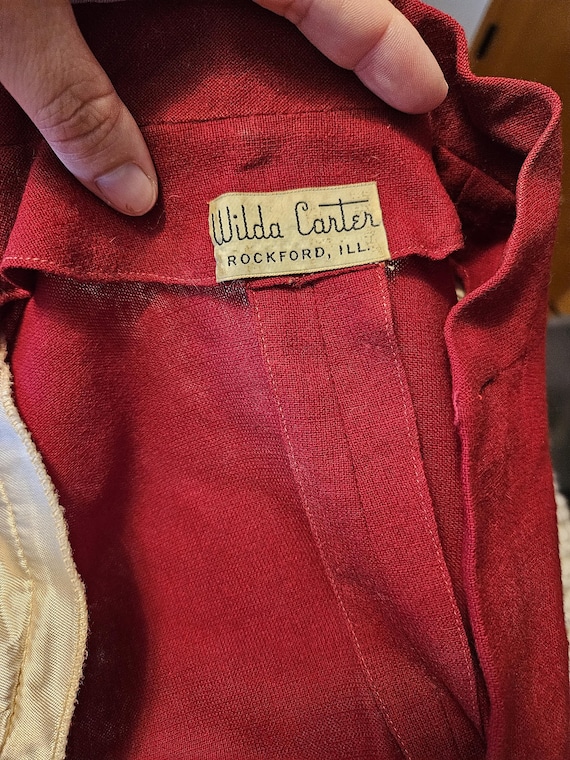 1950s Lanz Red Cotton Fit and Flare Dress
