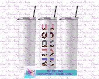 Enfermera PNG, impresión de medio leopardo, medio color, espacio en blanco para nombres, personalizable, descarga instantánea, tamaño para vaso recto de 20 oz, 300DPI