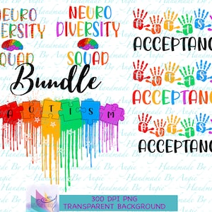 Neuro Diversity Squad, Autism Awareness, PNG Design, Neurodiversity Awareness, Sublimation PNG, Spectrum, Brain,  Acceptance Bundle  300 DPI