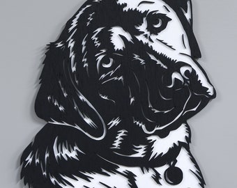 Labrador Retriever Wall Art | Black Lab Dog Decor | Custom Pet Portrait Sign | Labrador Lover Gift | Dog Memorial Wall Hanging