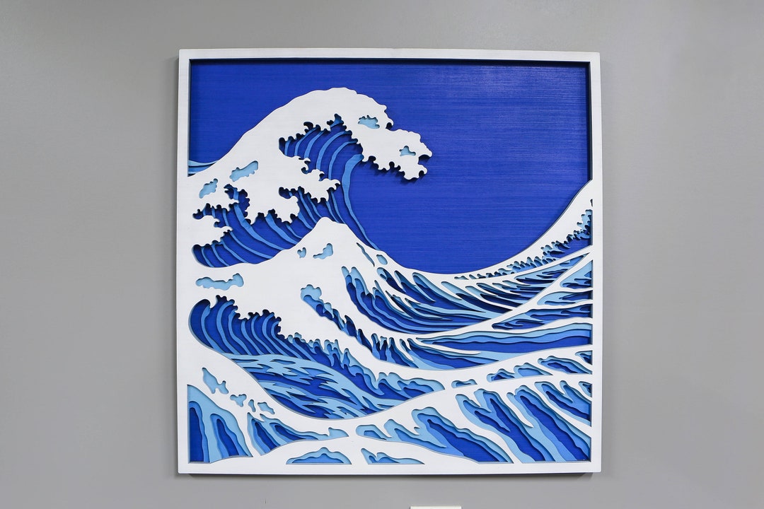 The Great Wave, Great Wave Mandala, Great Wave Wall Art, Wooden Great Wave, Great Wave Replica