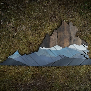virginia wall art, va art, blue ridge mountains, reclaimed wood, wall art, wood wall art, virginia, state art, husband gifts, wife gifts