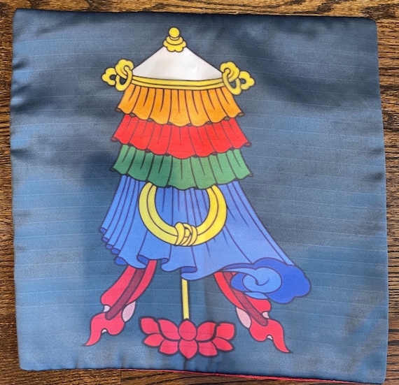 Tibetan Lucky Signs Pillow Covers Made By Tibetan Refugees.