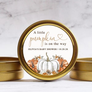 A Little Pumpkin Is On The Way Baby Shower Candle Favors Fall Baby Shower Candles Pumpkin Baby Shower Gender Neutral Bulk Gifts
