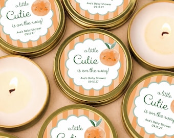 Citrus Baby Shower Favor Candle A Little Cutie Baby Sprinkle Party Favor Bulk Orange Theme Gift for Guest Little Cutie Baby Shower Idea