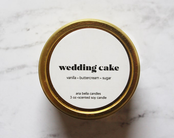 Wedding Cake Candle Bakery Scented Bridesmaid Candle Small Etsy