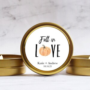 Fall in Love Pumpkin Fall Wedding Favors Rustic Wedding Favors for Guests image 1