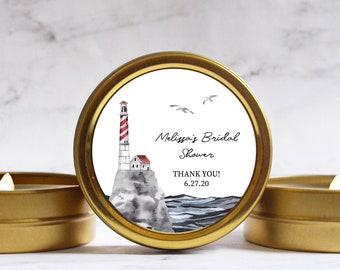 Nautical Bridal Shower Favors - Lighthouse Wedding Shower Favors - Soy Candle Favor