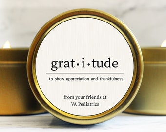Gratitude Thank You Gift - Bulk Appreciation Gift - Personalized Thank You Candles in Bulk - Employee Appreciation Gift