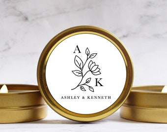 Personalized Bulk Gift Wedding Guests - Rehearsal Dinner Candle Favors - Candle Wedding Favors