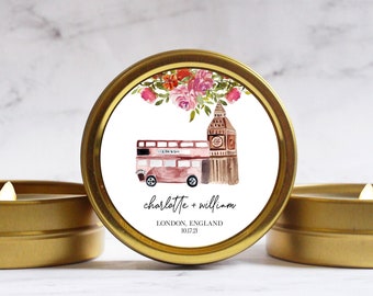 London Wedding Favors - British Wedding Favor Candles - England Destination Candles in Bulk for Guests