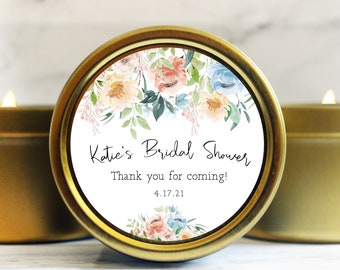 Bridal Shower Favors - Personalized Candles - Bulk Gifts - Garden Party - Wedding Shower Party Favors