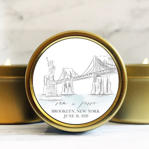 New York City Wedding Favors  NYC Skyline Favors  Brooklyn Bridge Candle Wedding Favors  Statue of Liberty