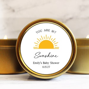 you are my sunshine baby shower candle favor