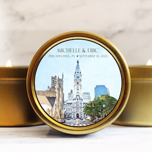 Philadelphia Wedding Favors Philly Welcome Bag Gift Candles Rehearsal Dinner Favors for Guests