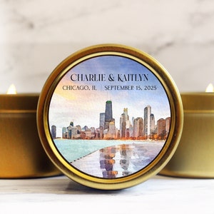 Chicago Wedding Favors  Chicago Illinois Welcome Bag Gift Candles  Rehearsal Dinner Favors for Guests
