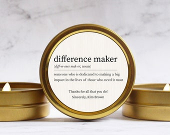 Difference Maker Candles Bulk - Thank You Gift - Volunteer Appreciation Week Gift Bulk - Employee Thank You Gift