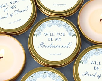 Bridesmaid Proposal Candle Wedding Cake Scent Asking Gift Box Bridal Party Favor Floral Maid Honor Present Something Blue Ask Box Item Small