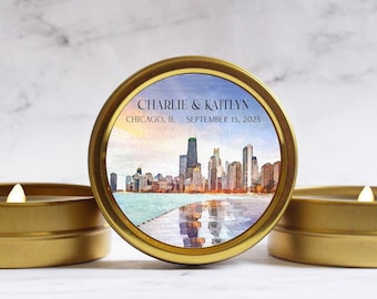 Chicago Wedding Candle Favors - Chicago Welcome Bag for Hotel - Chicago Illinois Rehearsal Dinner Favor for Guests