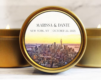 New York City Wedding Favors - NYC Welcome Bag Gift Candles - Rehearsal Dinner Favors for Guests