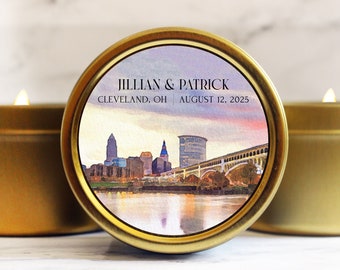 Cleveland Wedding Favors - Cleveland Ohio Welcome Bag Gift Candles - Rehearsal Dinner Favors for Guests