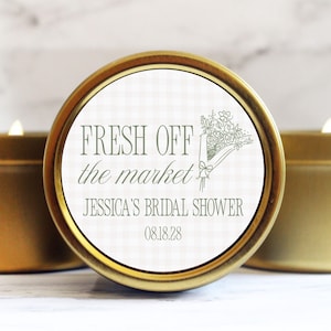 Personalized Fresh Off The Market Theme Bridal Shower Favors Candles Farmer&#39;s Market Wedding Shower Bridal Brunch Bulk Gifts for Guests