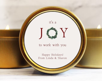 It's A Joy To Work With You Personalized Bulk Christmas Gifts, Employee Gifts, Holiday Team Gifts