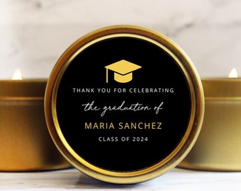 College Graduation Party Candle Favors, High School Graduation Favors, Grad Party Gift for Guests, Party Favors Bulk, Thank You Party Favors