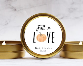 Fall in Love Pumpkin Fall Wedding Favors - Rustic Wedding Favors for Guests