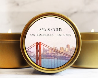 San Francisco Wedding Favors - San Francisco Welcome Bag Gift Candles - Rehearsal Dinner Favors for Guests