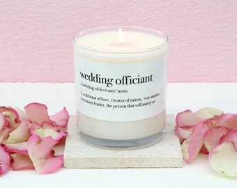 Wedding Officiant Definition Soy Candle Gift, Officiant Proposal Gift for Women, Gift from Bride and Groom, Small Gifts