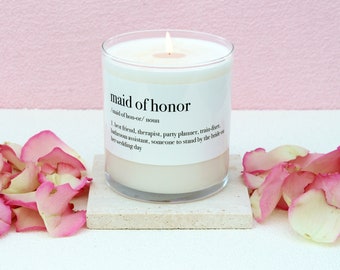 Maid of Honor Definition Candle Gifts, Wedding Party Gift, Bulk Bridal Party Proposal Gifts from Bride, Asking Maid of Honor Gift