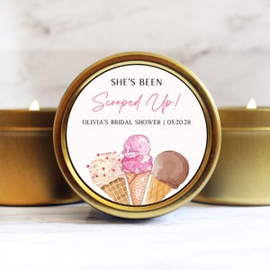 She's Been Scooped Up Bridal Shower Candle Favors