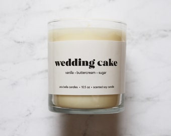 Wedding Cake Scented Candle - Bakery Scent - Bridesmaid Proposal Gift - 10.5oz