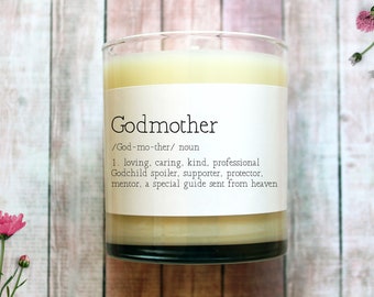 Godmother Christmas Candle Gift - Christmas Gift for Godmother - Godmother Definition Baptism Gift