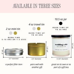 Wedding Cake Candle Bakery Scented Bridesmaid Candle Small Bridesmaid Proposal Gift 4 oz Rehearsal Dinner Gift Bag Item for Bridal Party image 2