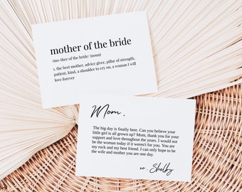 Mother of the Bride Card Template - Printable Wedding Day Card - Mother of the Bride Definition Card Digital Download - 7x5 - #03-1