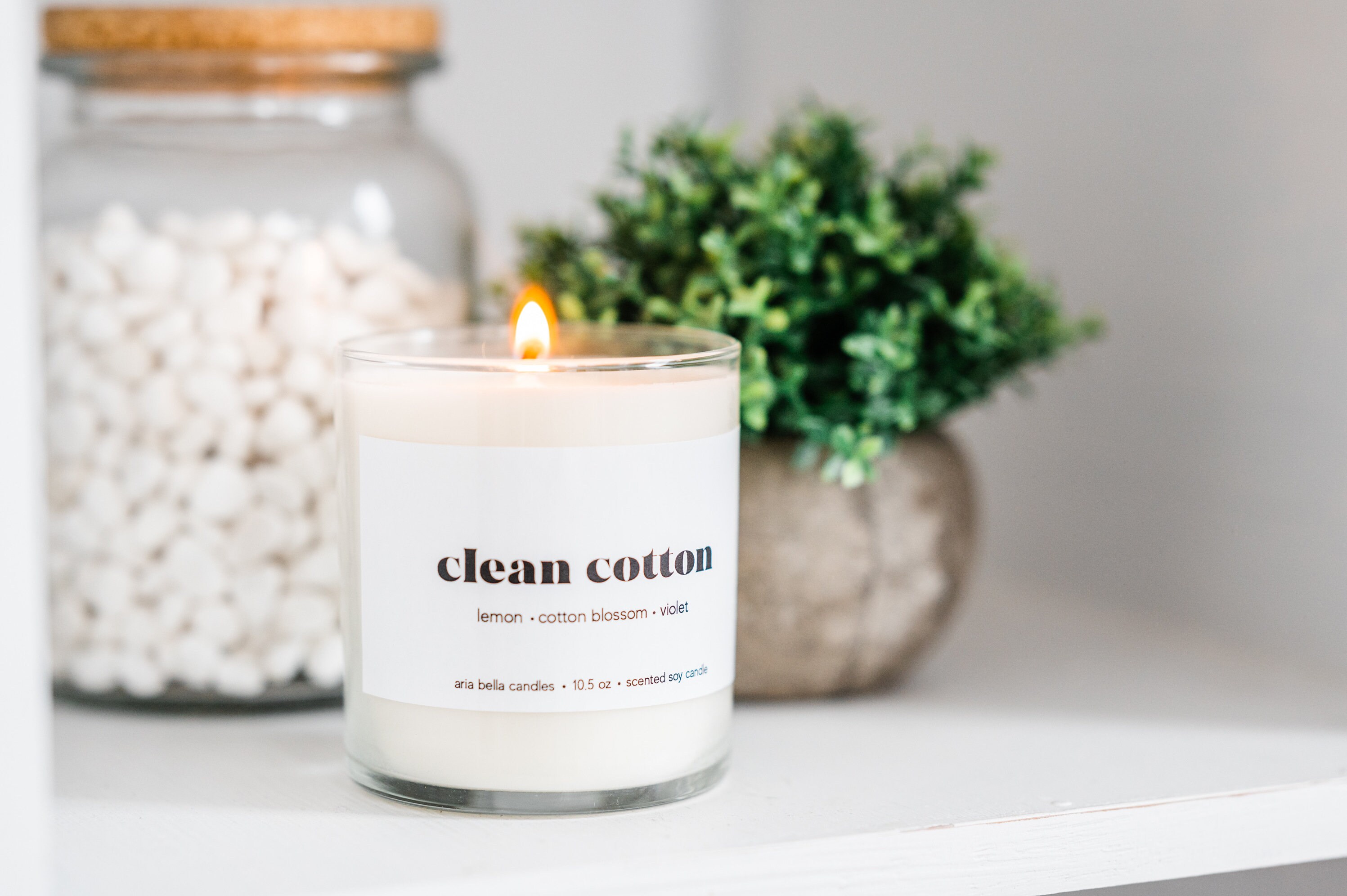 Clean Cotton Candle Fresh Clean Laundry Candle Scented Soy Etsy