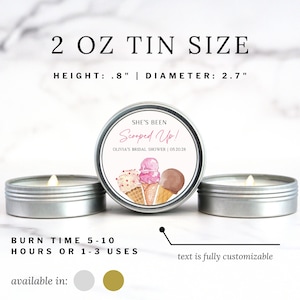 She's Been Scooped Up Bridal Shower Candle Favors Ice Cream Theme Bridal Shower Thank You Gifts for Guests Bulk Wedding Shower Favors image 2
